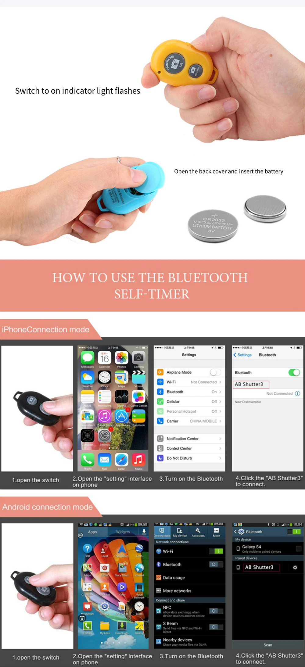 Камера смартфона пульт дистанционного управления затвора для беспроводной Bluetooth селфи палка монопод совместимый Android IOS iPhone Xr iPhone 8