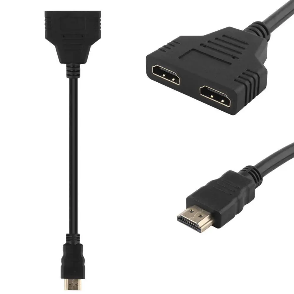 1080P HDMI Splitter Male to Female Cable Adapter Converter HDTV 1 Input 2 Output 2-port Switch | Компьютеры и офис