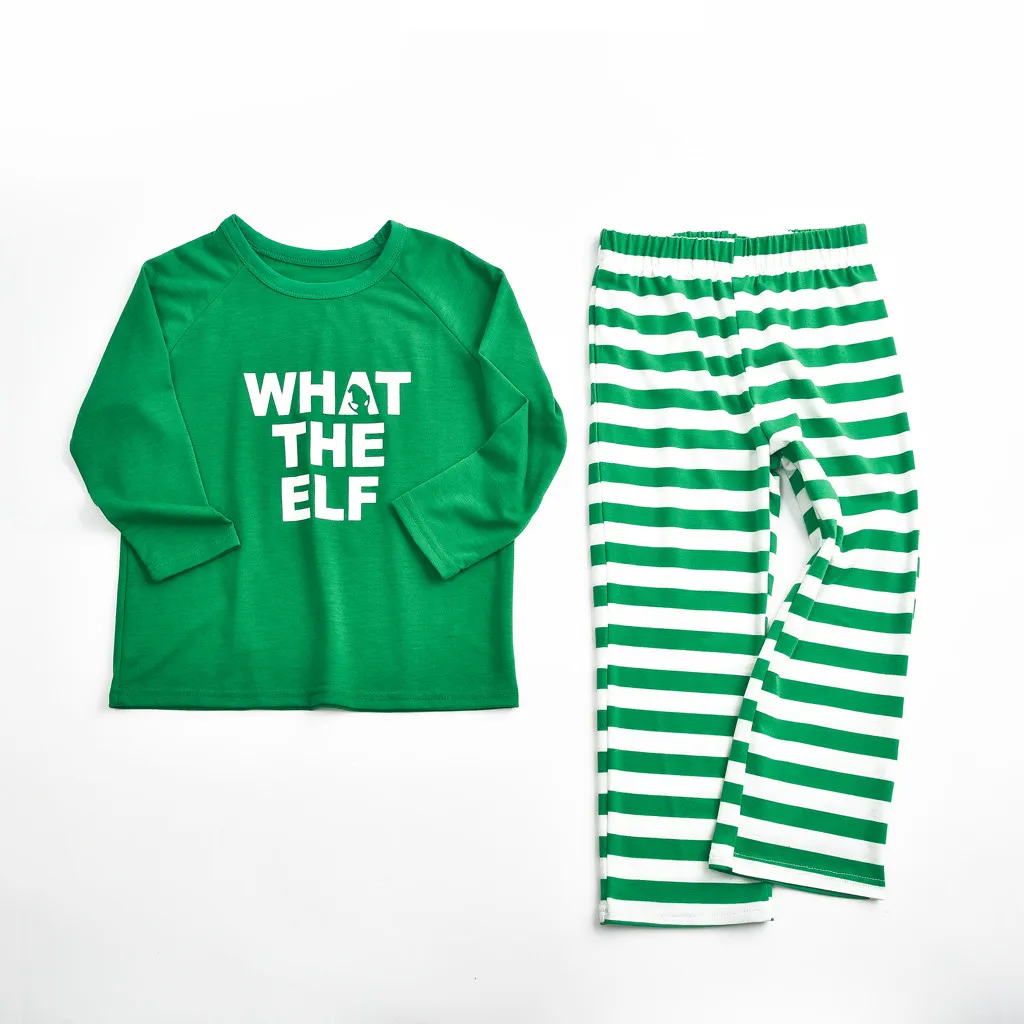 Рубашка для родителей и ребенка хлопковый топ + штаны в полоску Рождественская