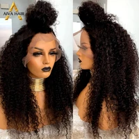 afro kinky curly synthetic lace wigs ombre black wig aiva heat resistant cosplay curly synthetic lace front wigs for black women