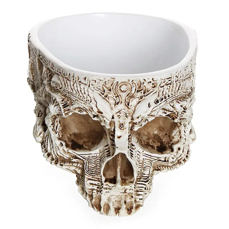 Ручной резной цветочный горшок с черепом ваза суккулент для растений сад