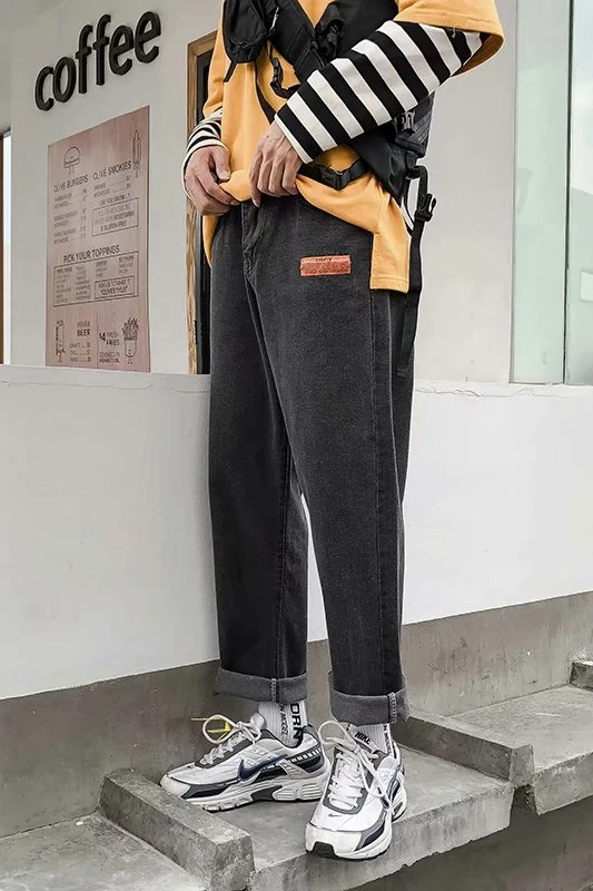 

Denim Jeans Men Spring Autumn Popular Jeans Korean Style of Pants Casual Straight Tube Fashion Pants