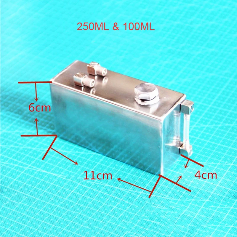 100ML 250ML Stainless Steel Fuel Tank DIY Small Car Fuel Tank Model Accessories Gasoline Fuel Tank with Oil Pipe