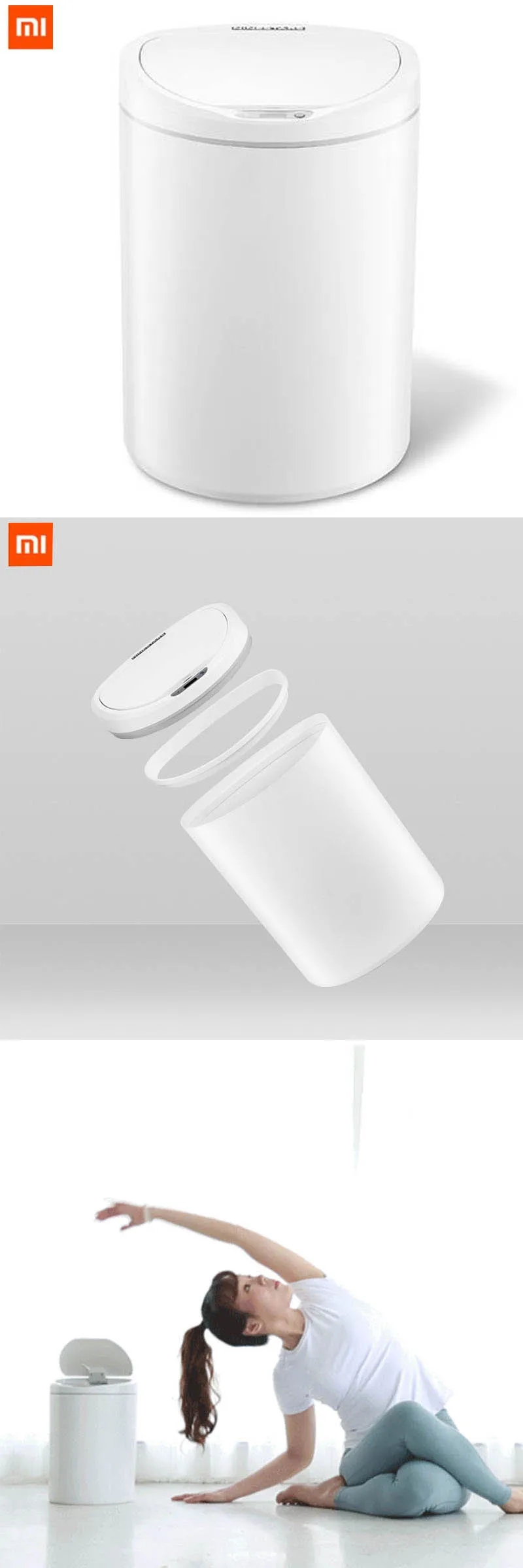 Xiaomi умный мусорный бак Ванная Комната Автоматический мусорный бак пакет датчик мусор Индукционная крышка отходы мусор корзина туалет для кухонного мусора 4