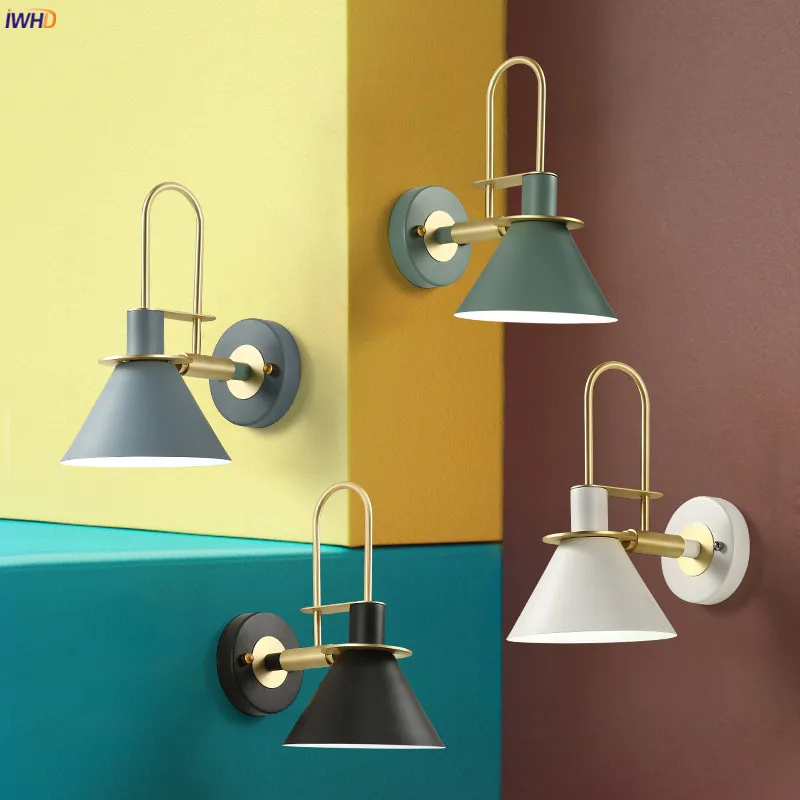 

IWHD Nordic Modern Wall Lamp Beside Bedroom Living Room LED Wall Light Sconces Wandlamp Applique Murale Luminaire Lighting