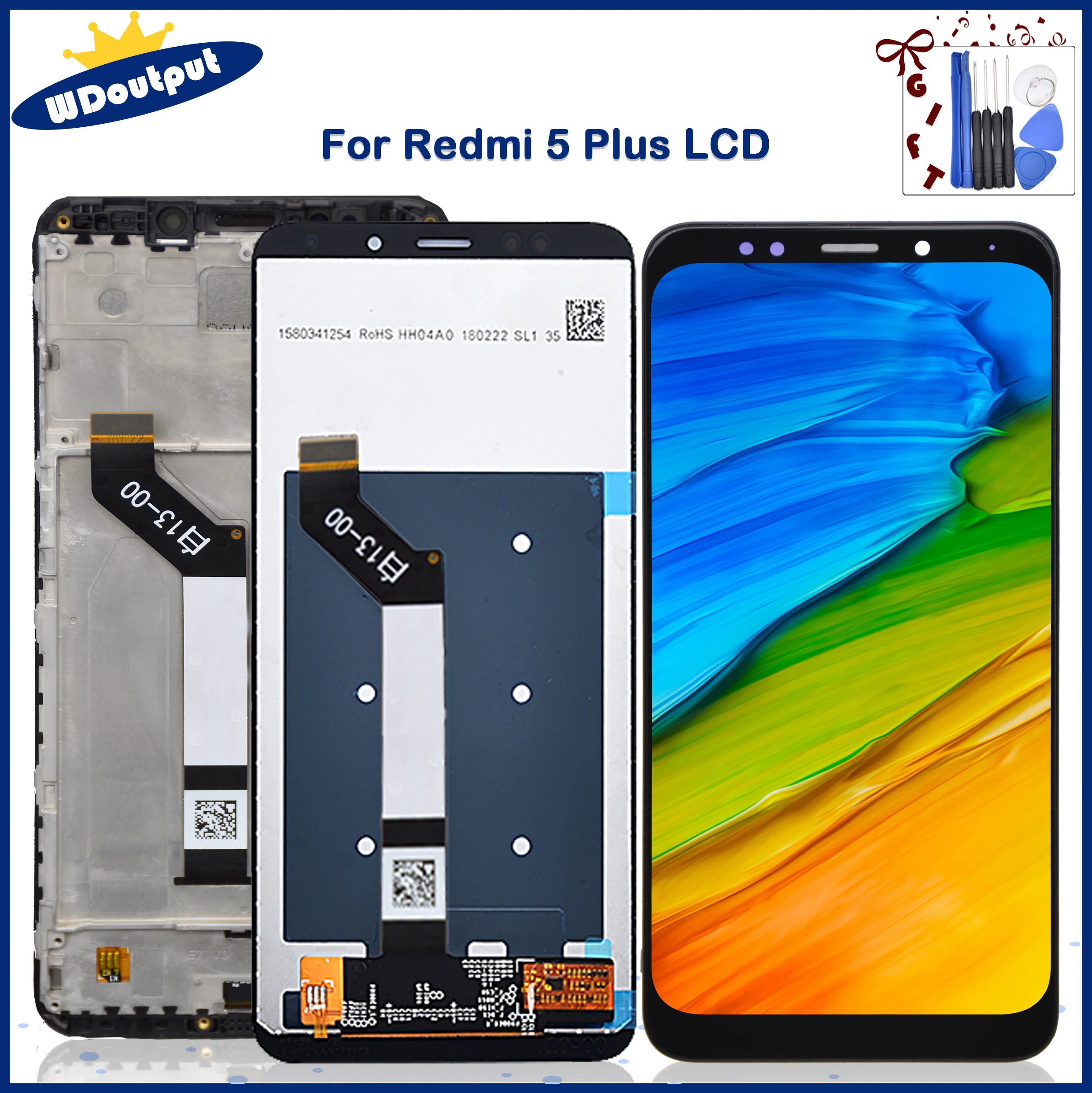 Pantalla LCD Original de 5,99 "para Xiaomi Redmi 5 Plus, Marco 10, pantalla t&aacute;ctil, repuesto de digitalizador LCD-0
