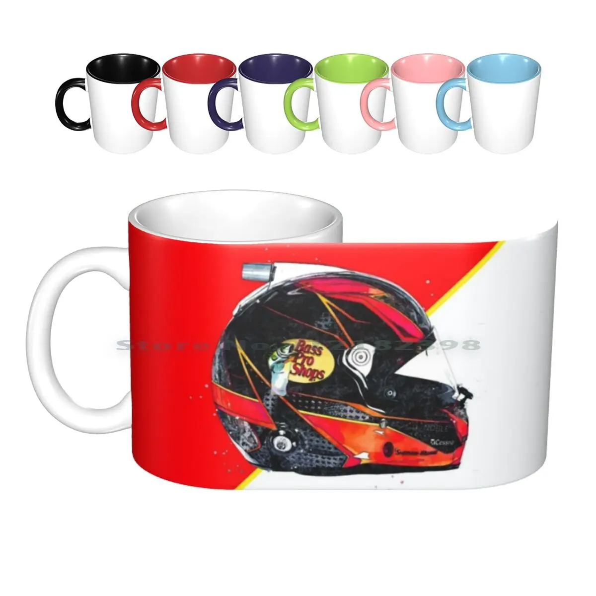 

Truex Jr. 2021 Crash Helmet Ceramic Mugs Coffee Cups Milk Tea Mug Truex Jr Truex Chase Elliott Cup Motorsport Motor Racing