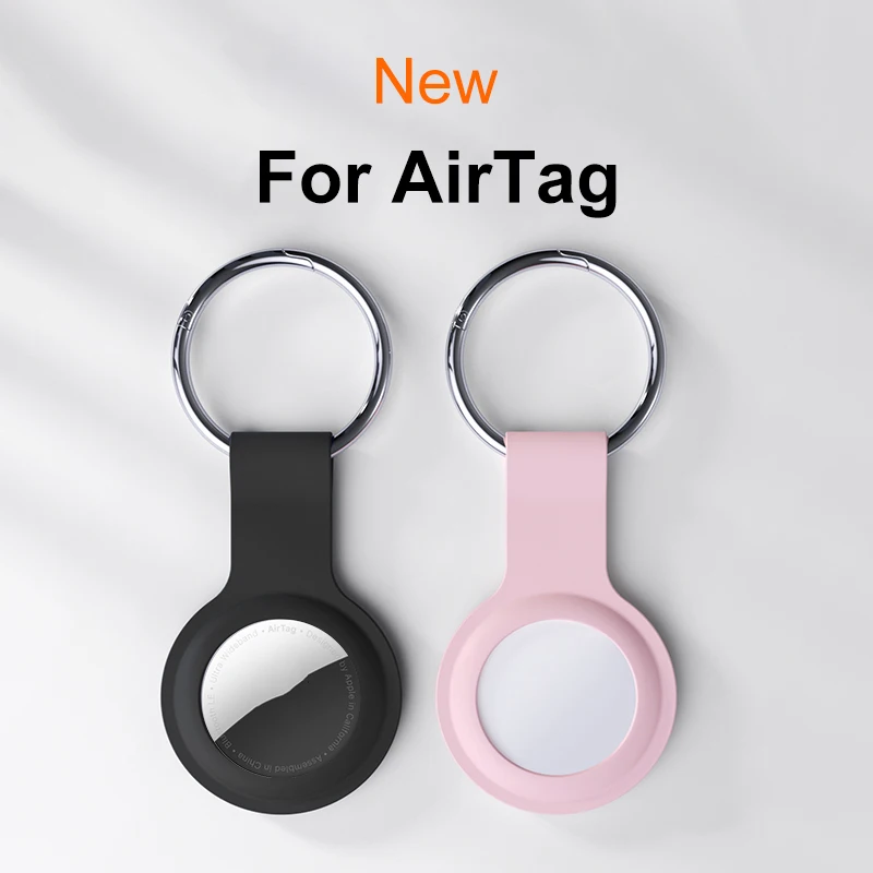 

Soft Liquid Silicone Protective Case For Airtags Cover Hangable Keychain Locator Tracker Cover For airtags Case