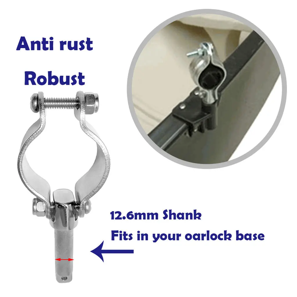

Clamp on Oarlock for 1/2" Socket Boat Fishing Clamp-On Oar Lock Silver