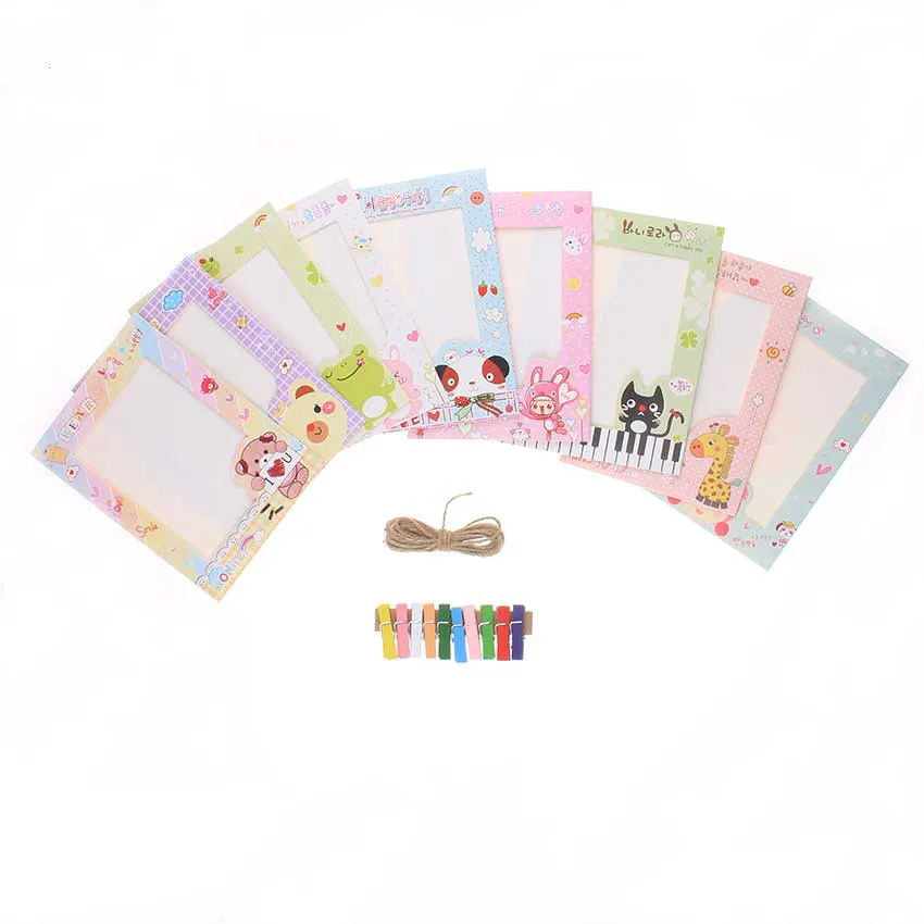 9 шт./компл. фоторамка Мультяшные бумажные фоторамки для фотографий на стене