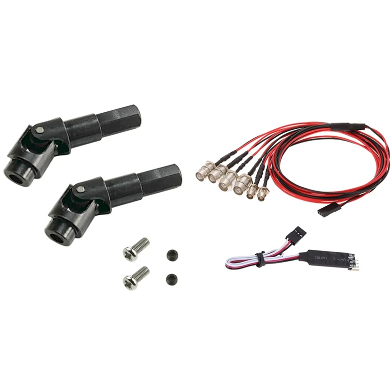 

Комплект из 6 светодиодов, 2 белых 2 красных 2 синих для 1/10 1/8 Traxxas с 2 шт. универсальными приводными валами рулевого соединения для WPL MN99S