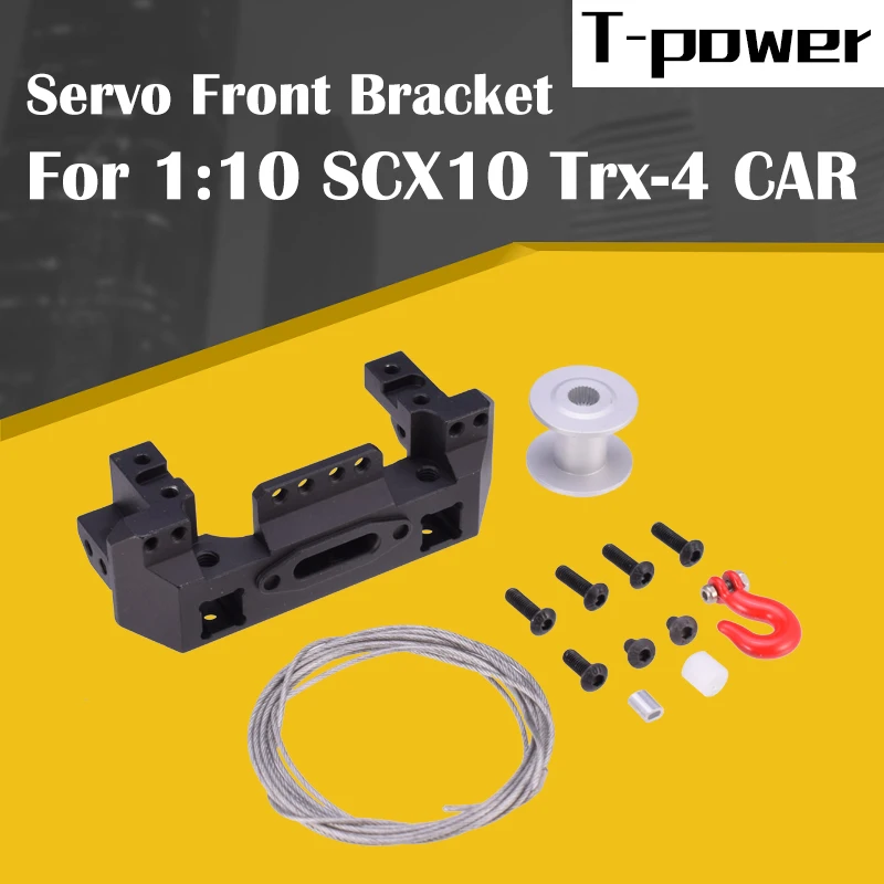 Т-power встроенный кронштейн лебедки комплект сервопривода передний для 1:10 SCX10 Traxxas4