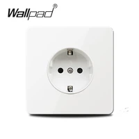 eu stainless steel panel socket wallpad white 16a german eu standard 220v eectrical outlet wall socket power supply