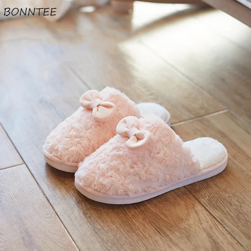 Зимние тапочки женские домашние мягкие Нескользящие милые плюшевые в Корейском