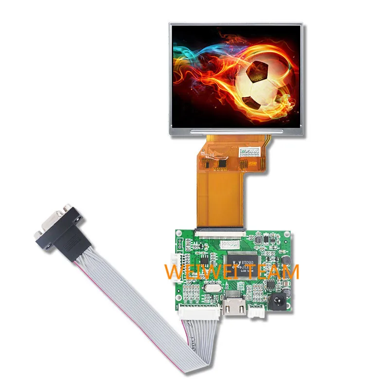 

3.5 Inch Tft LCD IPS Screen 640*480 For Game Console JT035IPS02-V0 LCDs Mudule High Brighness VGA RGB AV Driver Board