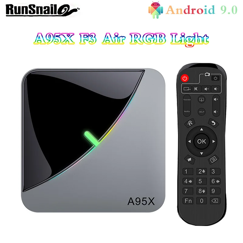 Предпродажа A95X F3 Air RGB светильник 4 Гб 64 ГБ 32 Android 9 0 Smart tv Box 2G 16G Amlogic S905X3 Wifi