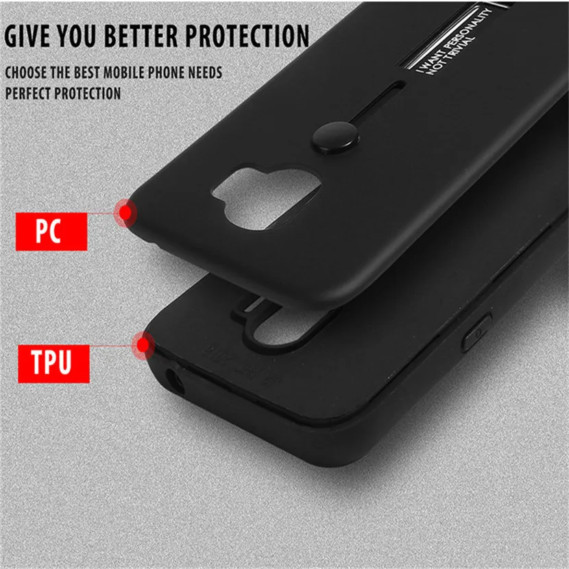 UPaitou Shockproof Case for Samsung Galaxy J8 J7 Duo J6 J4 J2 Pro 2018 Prime Plus Core Metal Ring Stand Rubber Back Cover |