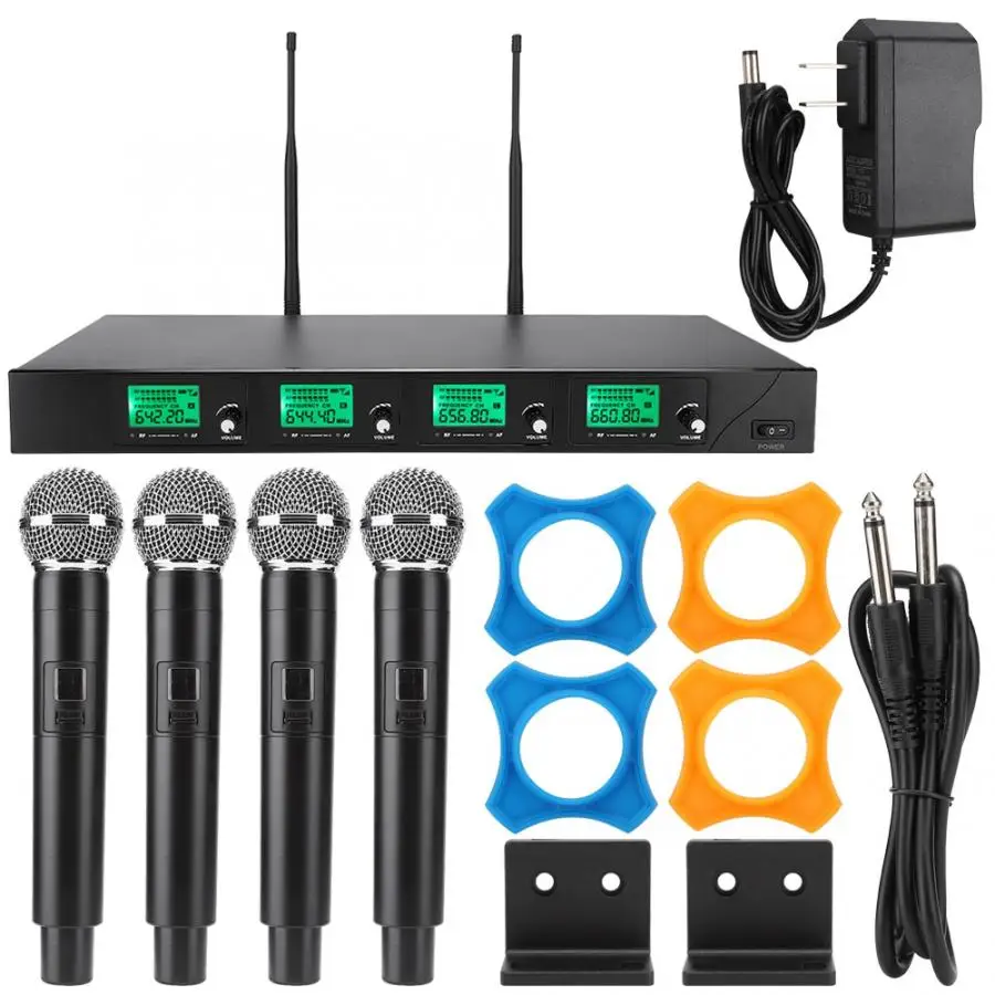 4-канальный беспроводной ручной микрофон для конференц-связи 641 5 МГц-672 3 МГц 100-240 В