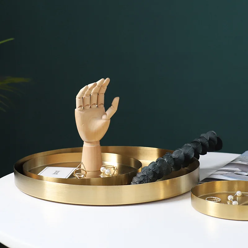 Нержавеющая сталь дома круглый лоток для ювелирных украшений Дисплей пластина