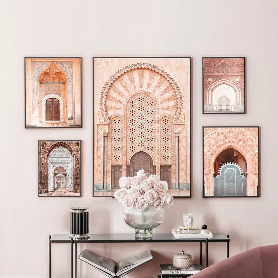 

Wall Art Canvas Painting Moroccan Building Muslim Holy Quotes Nordic Posters And Prints Wall Pictures For Living Room Wall Decor