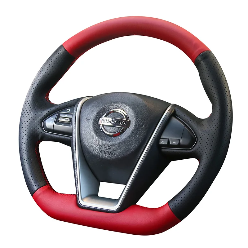 

For Nissan 16 -21 New LANNIA DIY leather steering wheel cover interior decoration car wheel cover
