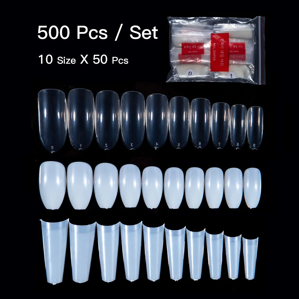 500 шт./пакет белый прозрачный французский Ложные акриловый Фрезер для ногтей cо