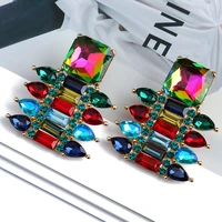 trend design dangle earrings for women luxury bohemia geometric rhinestone dainty new year gifts pendientes statement jewelry