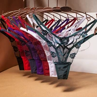 leechee sexy womens underwear net yarn embroidery breathable soft lingerie transparent hollow out female brief temptation panty