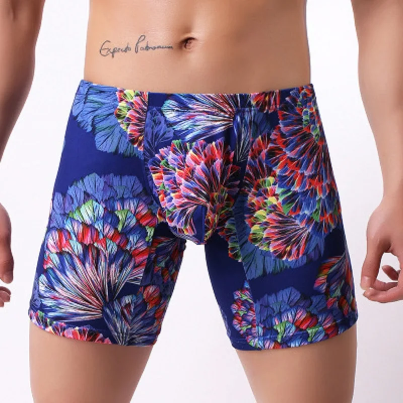 

Men's Underwear Fashion COCK Ring/U Convex Pouch Printed Pants Lengthened Boxer Shorts Loose Wear-Resistant Sports Boxer Shorts