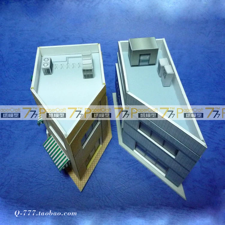 1:150 1:100 японская архитектурная сцена 32 уличные Угловые здания 2 Бумажные модели