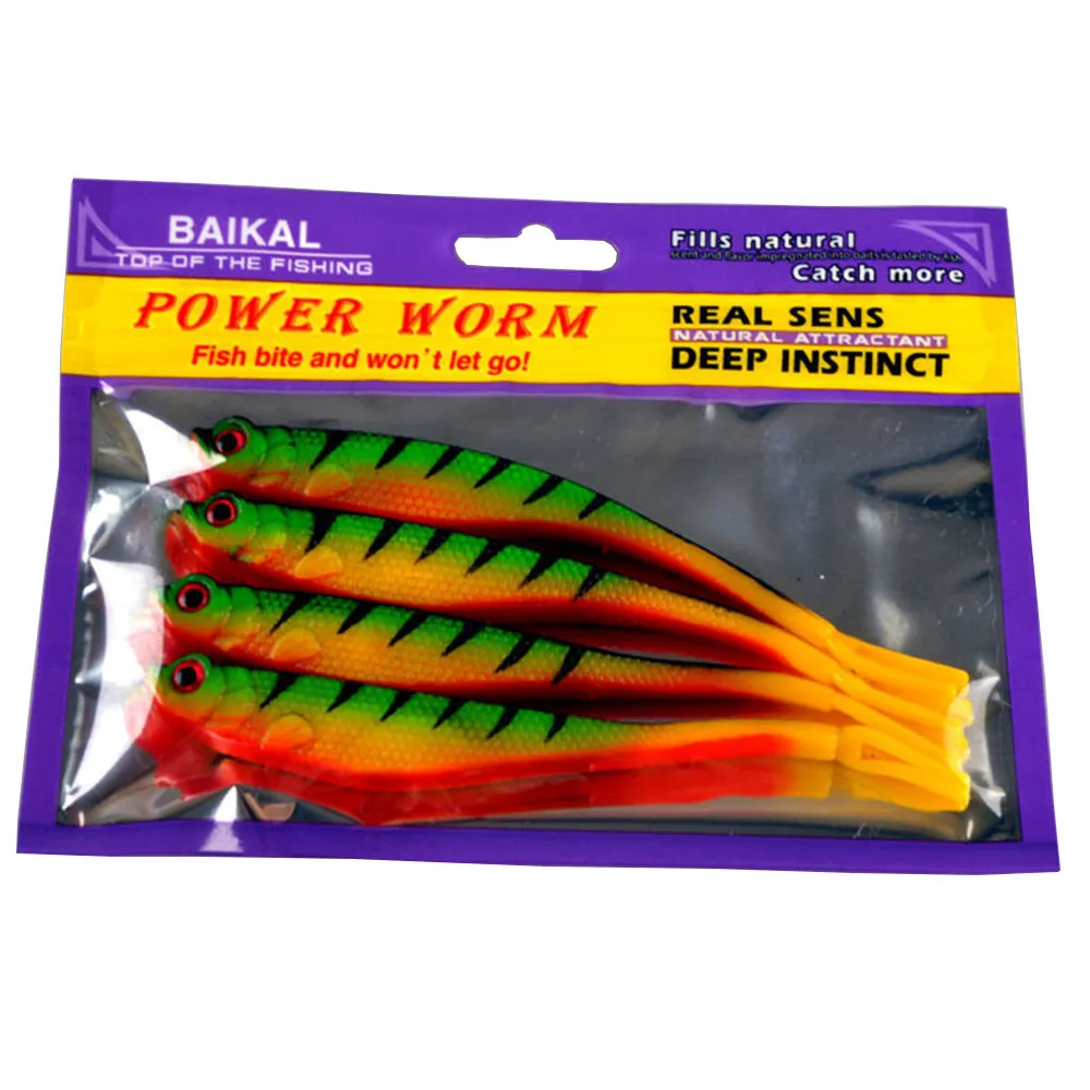 Набор искусственных приманок для рыбалки 4 шт. мягкие рыболовные приманки