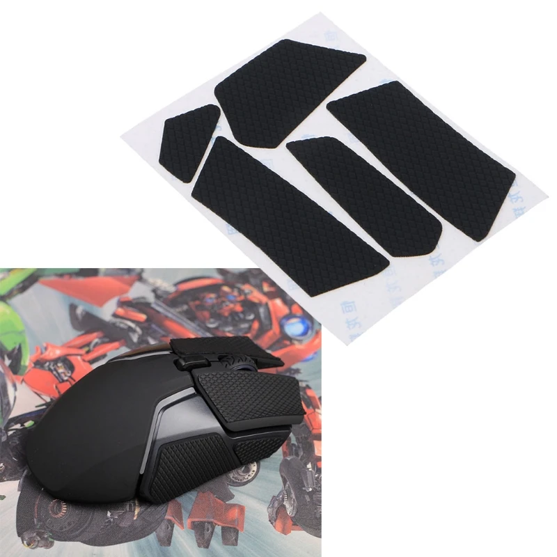 

C5AB Handmade Anti-Slip Gaming Mice Sticker Suck Sweat Ultra-thin Skin for steel Series Rival 600 Wired Gaming Mouse 1 Set