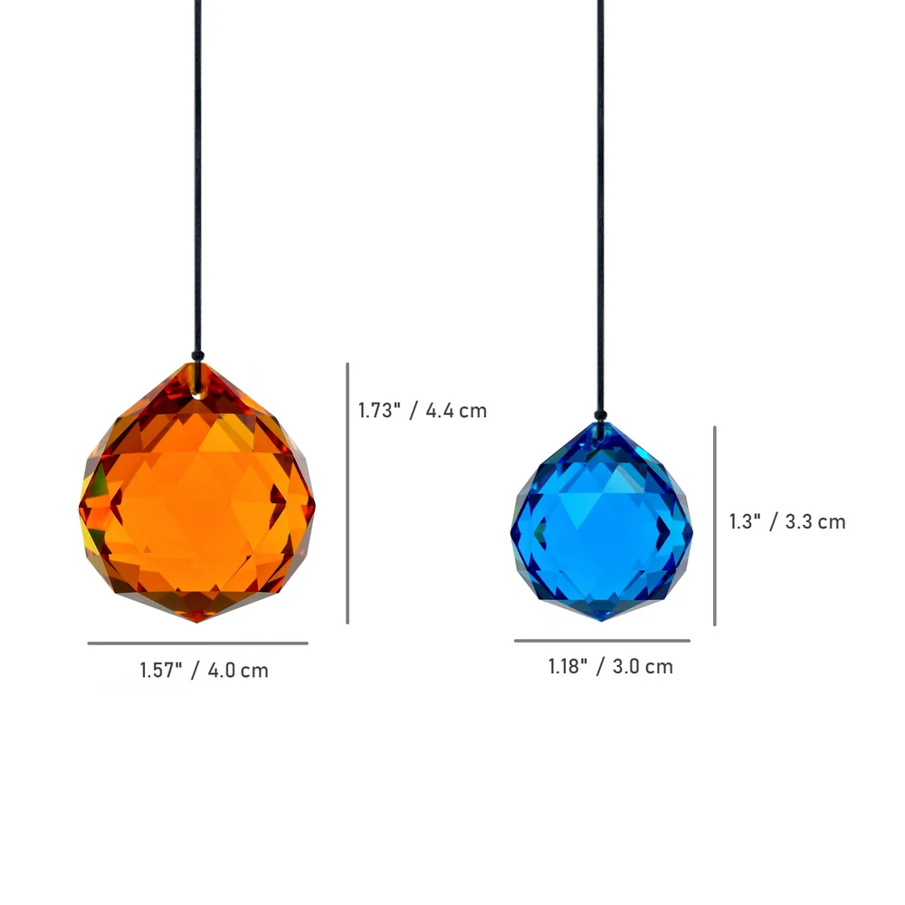 GOLDENHAITAI-bola de cristal colgante, Prisma, parasoles, accesorios de ara&ntilde;a para decoraci&oacute;n de ventana de jard&iacute;n, 30/40mm, 7 Uds.-5