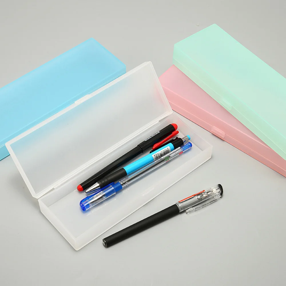 

5Pcs Translucent Frosted Pencil Case Pencil Case Stationery Box Translucent Frosted Pencil Case (Green + Blue +