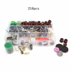 Синяя Шлифовальная головка, 218 шт., вращающиеся инструменты для электрической дрели Dremel, аксессуары для полировки и гравировки металла, резки, шлифовки, резьбы