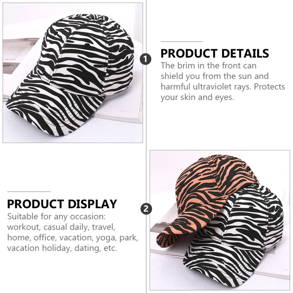 

Cow-stripe Cap Outdoor Peaked Cap Decor Cotton Peaked Cap Outdoor Sun Hat