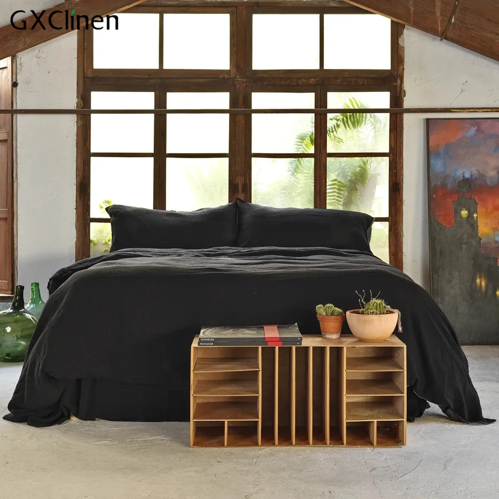 Льняной Комплект постельного белья из 4 предметов с большими скидками | Дом и сад