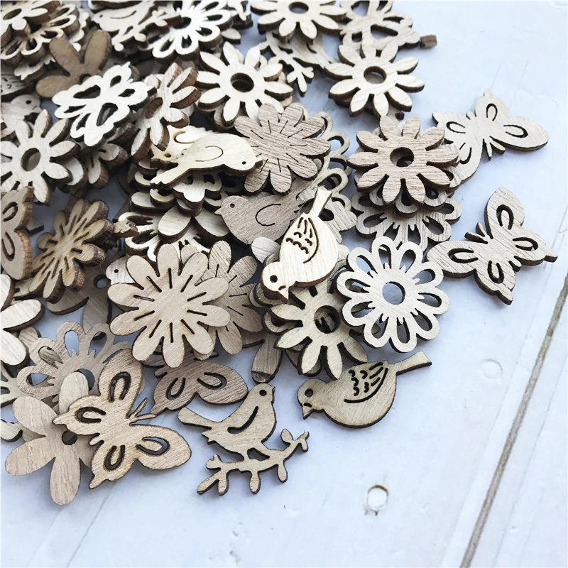 50/100 шт. DIY Плетеный абажур из натурального дерева чип Рождественская елка висячие украшения кулон подарки для детей Снеговик Форма Рождество украшения для дома