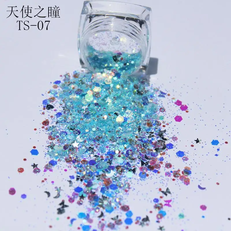 

50g/bag Sparkly Mermaid Nail Glitter Flakes Mixed-Shape Sequins UV Gel Polish Color Changing AB Color For Nail Art Glitter LS152