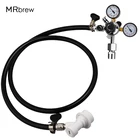 Газовая линия из ПВХ 516 дюйма, манометр с регулятором Co2 для пивного бочонка, с входом W21.8 и адаптером T21 * 4-диспенсер для разливного содового пива