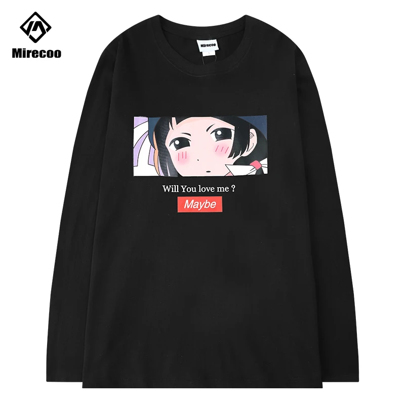 Мужская футболка с длинным рукавом и принтом Повседневная Свободная забавным в