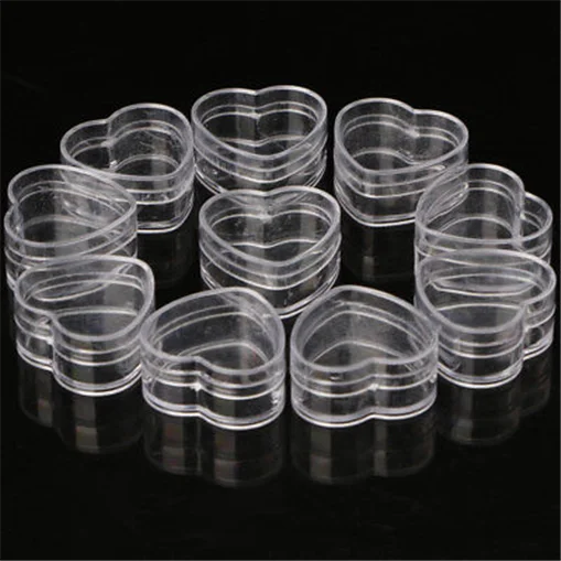 30 шт прозрачные пластиковые коробки для крема в форме сердца косметический чехол