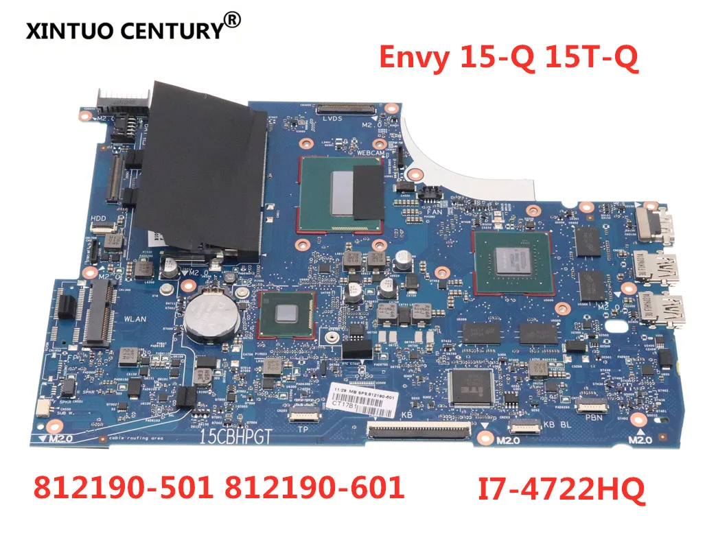 

Материнская плата для ноутбука HP Envy 15-Q 15T-Q 812190-501 812190-601 6050A2628301-MB W/ I7-4722HQ GTX950M DDR3 100% протестирована