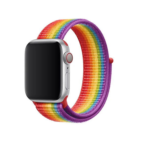 Цветной ремешок для часов Apple Watch 42 мм 38 мм 40 мм 44 мм тканый нейлоновый спортивный ремешок для iWatch 5 4 3 2 1 мягкий светоотражающий ремешок - Цвет ремешка: rainbow