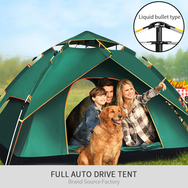 Автоматическая палатка на 3 4 человека водонепроницаемая для кемпинга и походов