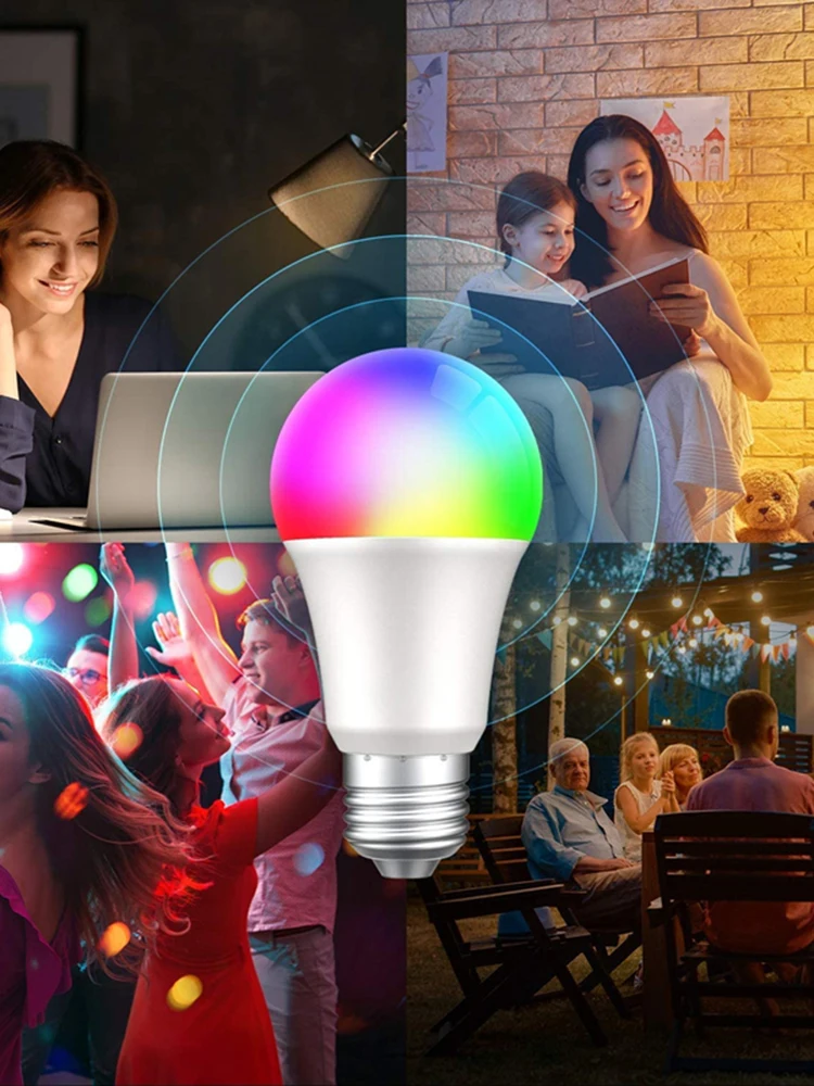 Умная Светодиодная лампа E27 B22 с Wi-Fi неоновая сменная регулируемой яркостью