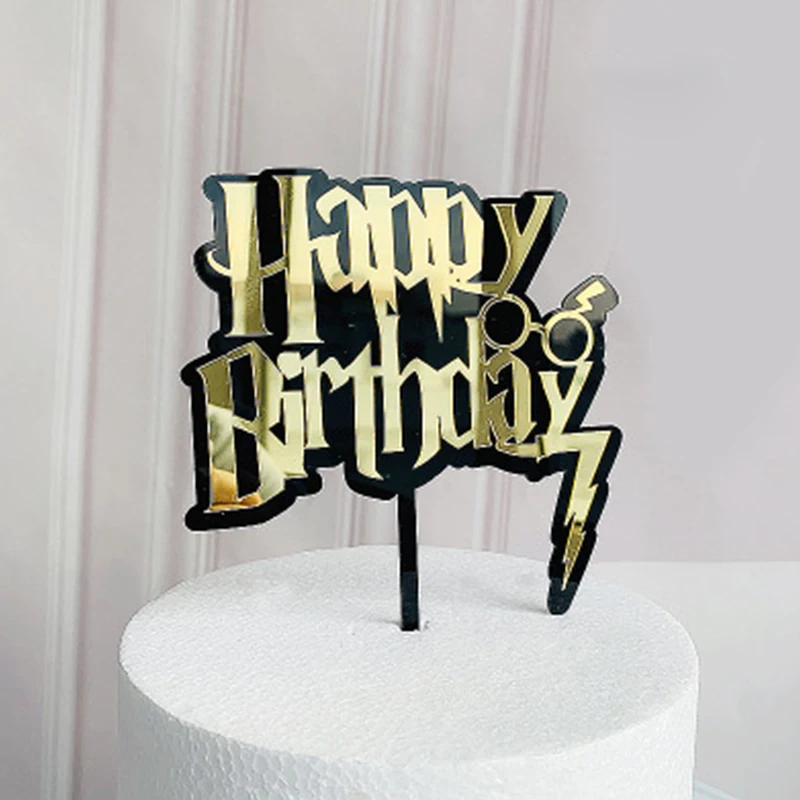 

Happy Birthday Cake Topper Acrylic Cake Topper Cupcake Topper for Birthday Party Dessert Cake Decoration Supplies