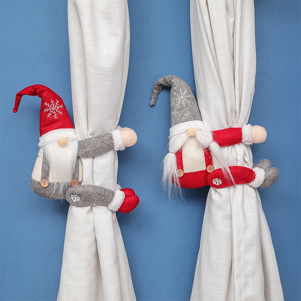 

Christmas Curtain Clip Santa Claus Ornament Christmas Curtain Tieback Buckle Tie Rope Home Christmas Window Ornament Door Hanger