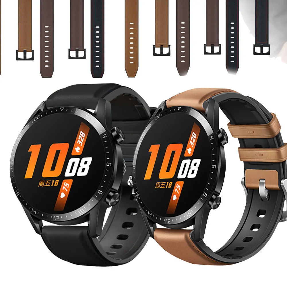 

Силиконовый ремешок для huawei GT2 42/46 мм для Galaxy Watch 3 41/45 22 мм для huawei watch GT 2e браслет для часов
