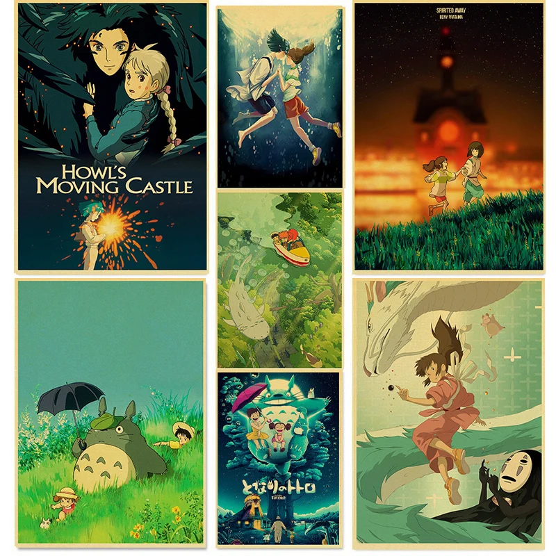 

HOT!!! Vintage Japanese Manga Master Hayao Miyazaki Retro poster Poster Room Decor Art Home For Living Room Prints